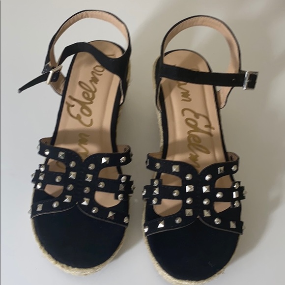 Sam Edelman kids Elsie Eleanor Wedge Sandal for girls in black - Picture 2 of 6